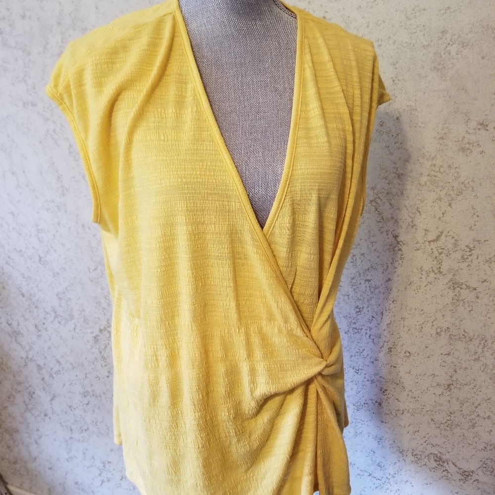 NWT Max Studio mustard yellow t-shirt